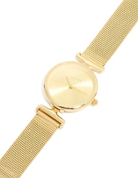 Gold Round Mesh Watch