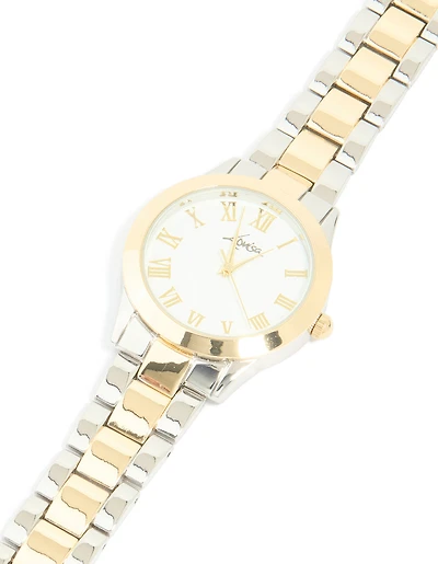 Montre classique en chiffres romains en or