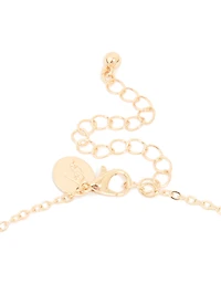 Gold Pearl Diamante Celestial Charm Necklace
