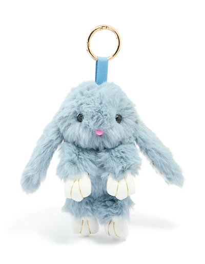 Light Blue Fabric Bunny Key Chain