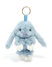Light Blue Fabric Bunny Key Chain
