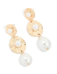 Boucles d’oreilles rondes en perle d’or