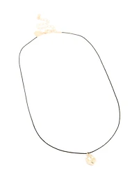 Gold Molten Pendant Cord Necklace
