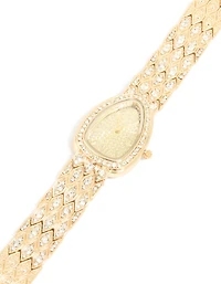 Gold Diamante Statement Watch