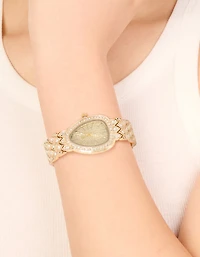 Gold Diamante Statement Watch