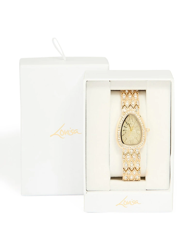 Gold Diamante Statement Watch
