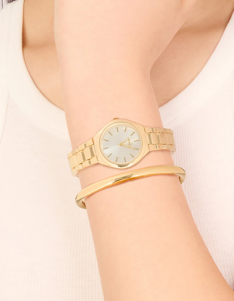 Ensemble de bracelets et montres classiques en or