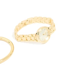 Ensemble de bracelets et montres classiques en or