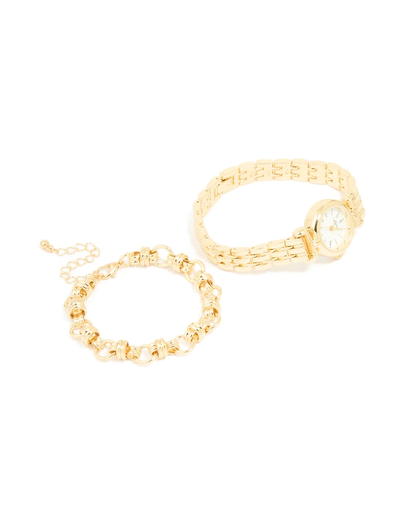 Ensemble de bracelets et montres en chaîne en or