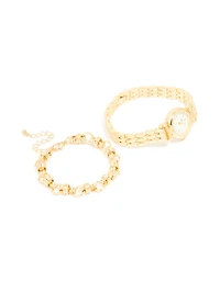 Ensemble de bracelets et montres en chaîne en or