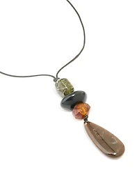 Multicoloured Acrylic Beaded Pendant Necklace