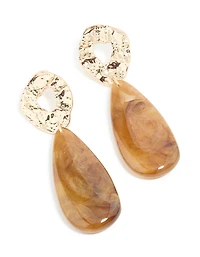 Boucles d’oreilles en perles dorées brun fondu