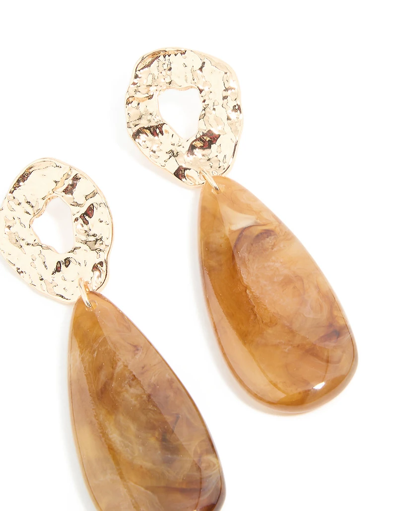 Boucles d’oreilles en perles dorées brun fondu