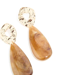 Boucles d’oreilles en perles dorées brun fondu