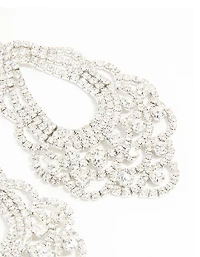 Silver Diamante Chandelier Drop Earrings