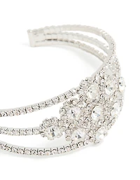 Bracelet de poignet superposé en flocon de neige en diamant argenté