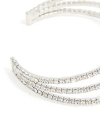 Bracelet de poignet superposé en flocon de neige en diamant argenté