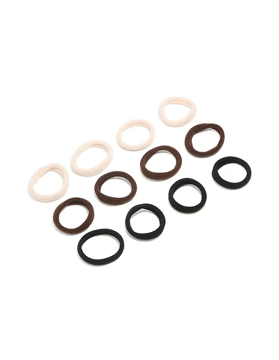 Neutral Toned Soft Hair Ties 12-Pack