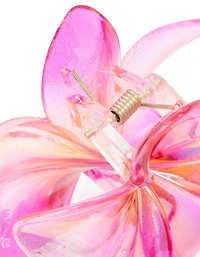 Pink Organic Iridescent Frangipani Hair Claw Clip