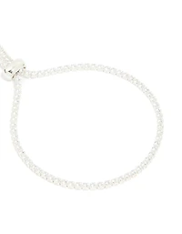 Bracelet à bascule en zircone cubique plaqué argent