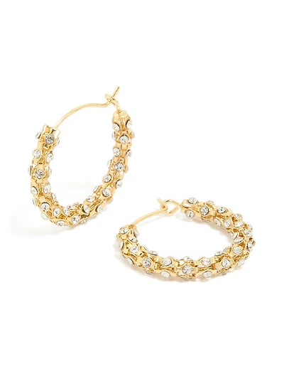 Boucles d’oreilles Diamante Medium Hoop plaquées or