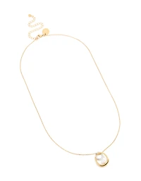 Waterproof Mixed Metal Plated Stainless Steel Open Pearl Pendant Necklace