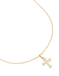 Waterproof Gold Plated Stainless Steel Mini Cross Short Necklace