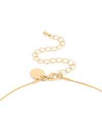 Waterproof Gold Plated Stainless Steel Open Oval Pendant Necklace