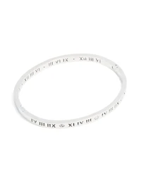 Waterproof Stainless Steel Diamante Roman Numeral Hinge Bangle
