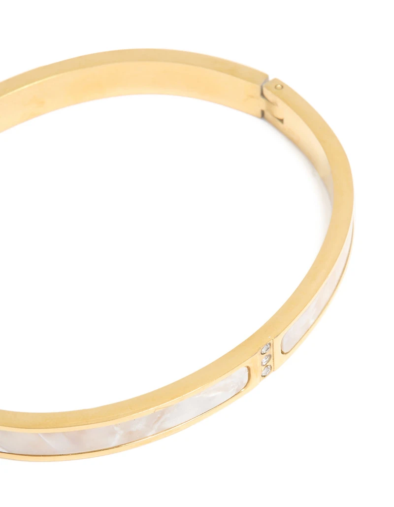 Bracelet de charnière en incrustation en acier inoxydable en acier inoxydable plaqué or et imperméable