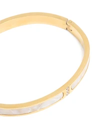 Bracelet de charnière en incrustation en acier inoxydable en acier inoxydable plaqué or et imperméable