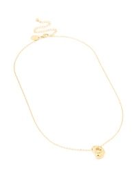 Collier imperméable en acier inoxydable plaqué or avec une grande lettre D à bulles