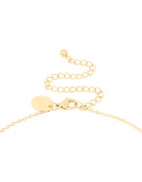 Collier imperméable en acier inoxydable plaqué or avec une grande lettre D à bulles