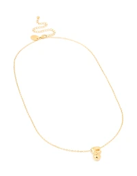 Waterproof Gold Plated Stainless Steel Large Bubble Letter F Necklace