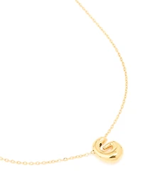 Waterproof Gold Plated Stainless Steel Large Bubble Letter G Necklace
