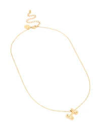 Waterproof Gold Plated Stainless Steel Large Bubble Letter I Necklace