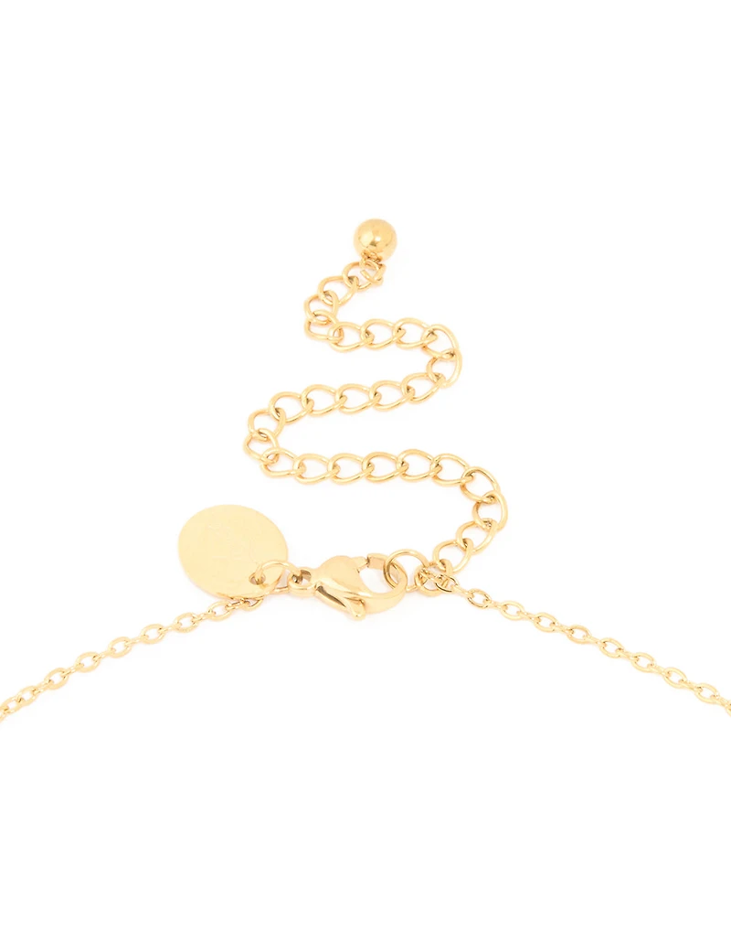 Waterproof Gold Plated Stainless Steel Large Bubble Letter I Necklace