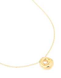 Waterproof Gold Plated Stainless Steel Large Bubble Letter O Necklace