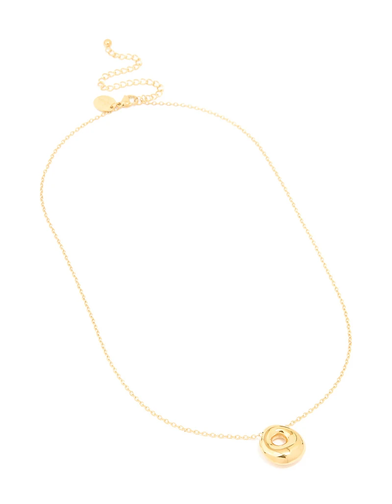 Waterproof Gold Plated Stainless Steel Large Bubble Letter O Necklace