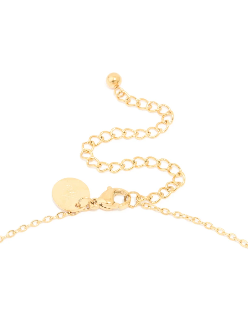 Waterproof Gold Plated Stainless Steel Large Bubble Letter R Necklace
