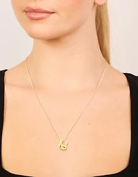 Waterproof Gold Plated Stainless Steel Large Bubble Letter U Necklace