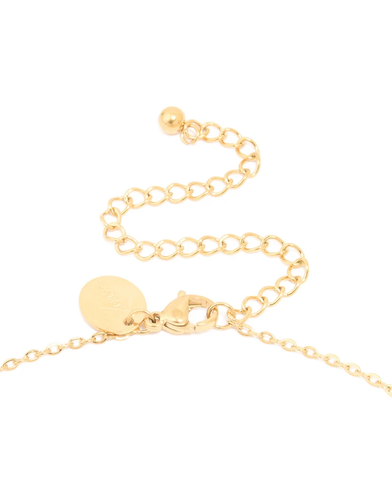 Collier imperméable en acier inoxydable plaqué or avec une grande lettre à bulles en forme de U