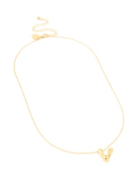 Waterproof Gold Plated Stainless Steel Large Bubble Letter V Necklace