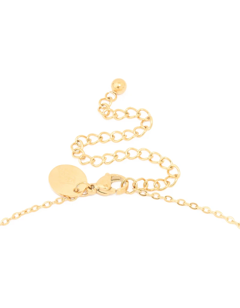 Waterproof Gold Plated Stainless Steel Large Bubble Letter X Necklace