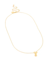 Collier imperméable en acier inoxydable plaqué or avec une grande lettre Y à bulles