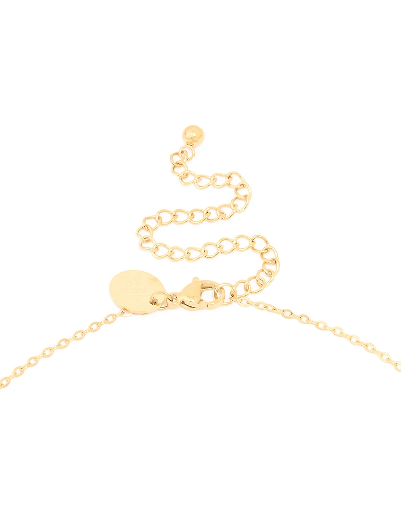 Collier imperméable en acier inoxydable plaqué or avec une grande lettre Y à bulles