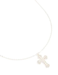 Silver Gothic Cross Pendant Necklace
