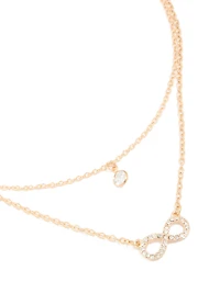 Gold Diamante & Infinity Layered Necklace