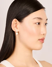 Gold Plated Freshwater Pearl Drop Earrings