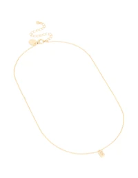 Collier pendentif cubique en laiton plaqué or en zirconia avec la lettre B
